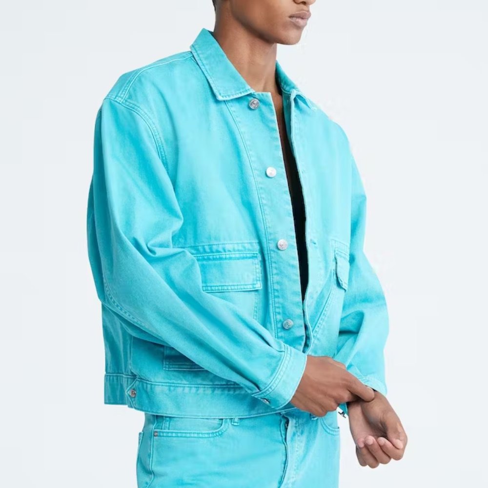 Calvin Klein Bad Boy Peacock Trucker Denim Jacket L NWT